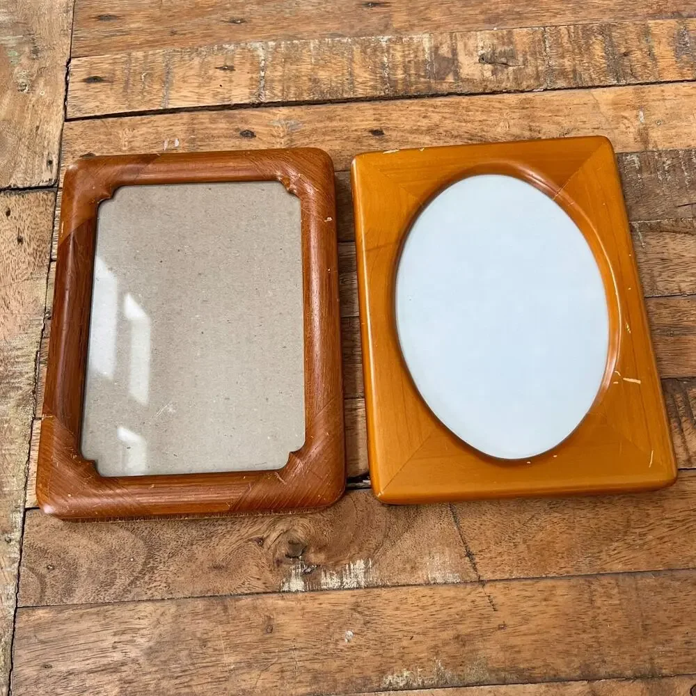 Vintage Teak Wood Photo Frames 6.5 x 4.5 Made In Thailand MCM